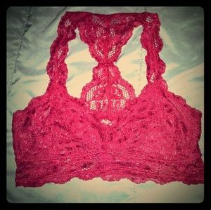Express Burgundy Racerback Bralette